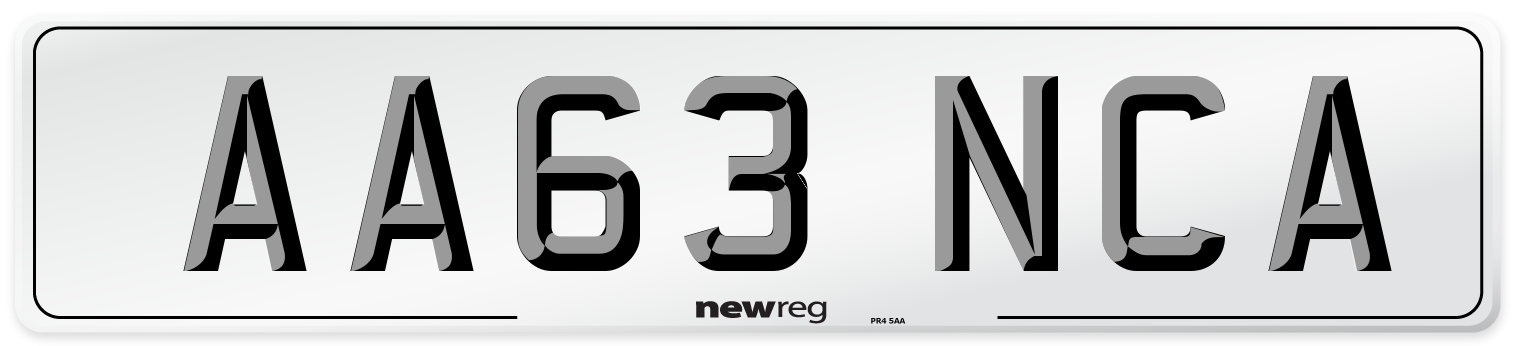 AA63 NCA Number Plate from New Reg